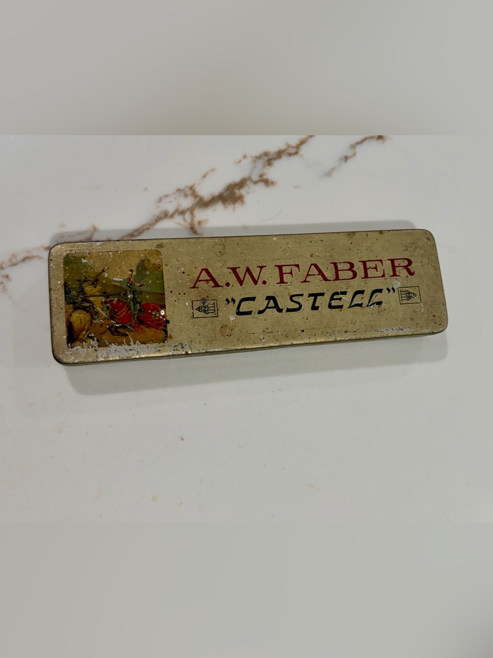 Faber Castell Vintage Pencil Tin w/ Drafting Tools from Italy and Germany